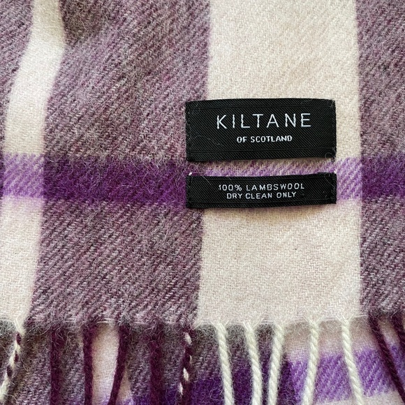 Kiltane of Scotland Purple Plaid Wool Scarf - Picture 5 of 5